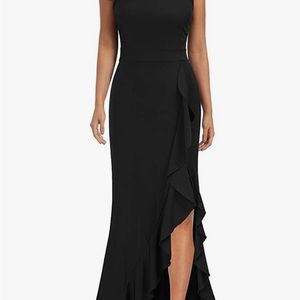 Woosea high neck bodycon slit dress